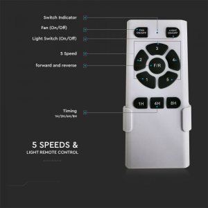 Dekorativni ventilator s LED osvjetljenjem i daljinskim upravljačem 15W, 3u1, DC motor 35W, bijeli - Slika 5