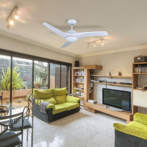 Dekorativni ventilator s LED osvjetljenjem i daljinskim upravljačem 15W, 3u1, DC motor 35W, bijeli - Slika 6