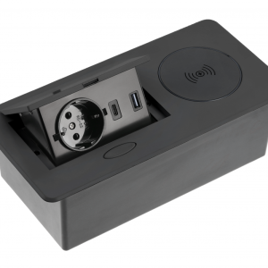 Konzola priključna ugradna USB A+C WIRELESS punjač 5W crna AVARO PLUS