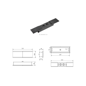 Konzola ugradna 2 X ŠUKO i USB A+C HDMI RJ45 crna PRESTINO - Slika 3