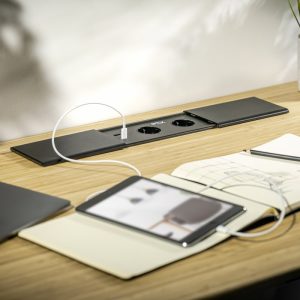 Konzola ugradna 2 X ŠUKO i USB A+C HDMI RJ45 crna PRESTINO