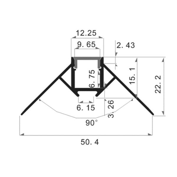 aluminijki profil 311-1 dimenzije