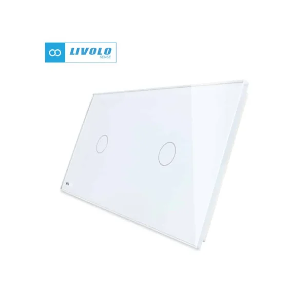 LIVOLO stakleni panel jedna + jedna tipka bijela
