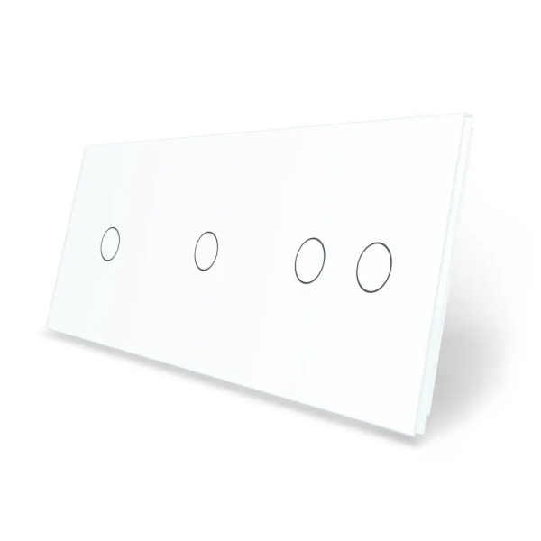 LIVOLO stakleni panel jedna+ jedna + dvije tipke bijela