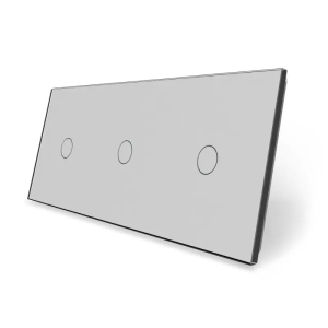 LIVOLO stakleni panel jedna+ jedna + jedna tipka siva