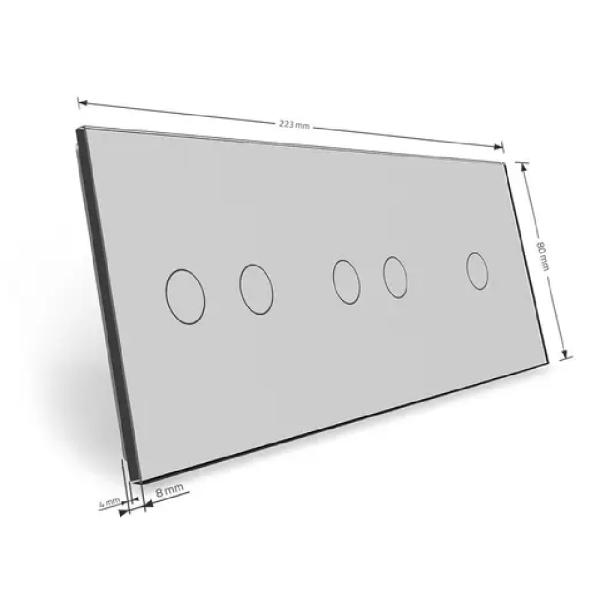 LIVOLO stakleni panel dvije + dvije + jedna tipka siva