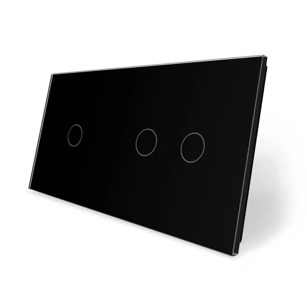 LIVOLO stakleni panel jedna + dvije tipke crna