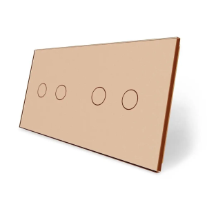 LIVOLO stakleni panel dvije+ dvije tipke zlatna