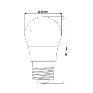 LED Žarulja E27 G45 5W dimenzije