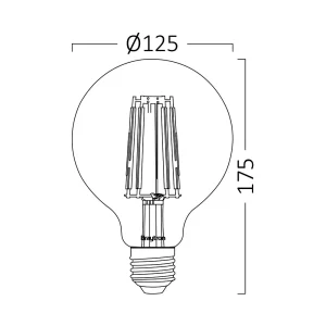 LED Žarulja E27 Filament G125 6W
