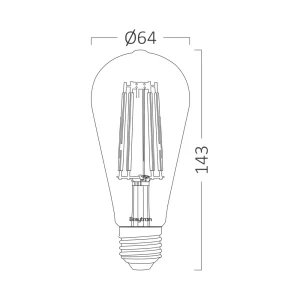 LED Žarulja E27 Filament ST64 6W
