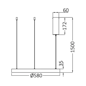 Visilica BELLA SLP crna 46W dimenzije