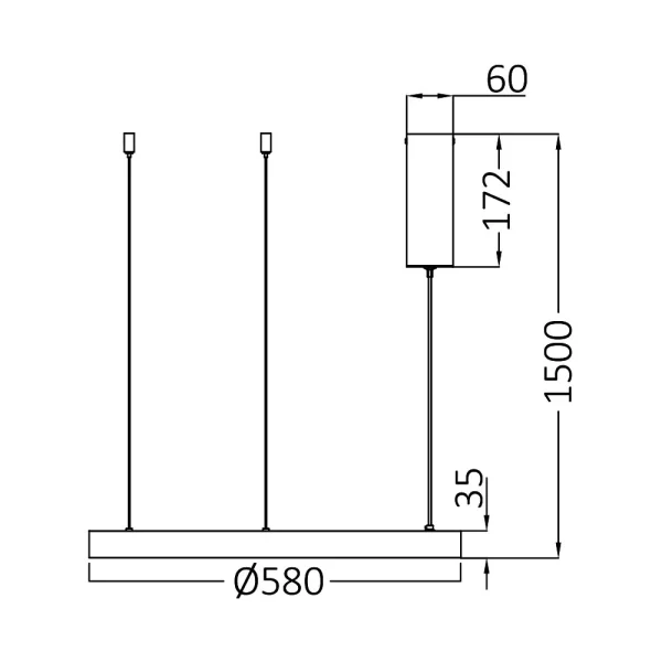 Visilica BELLA SLP crna 46W dimenzije