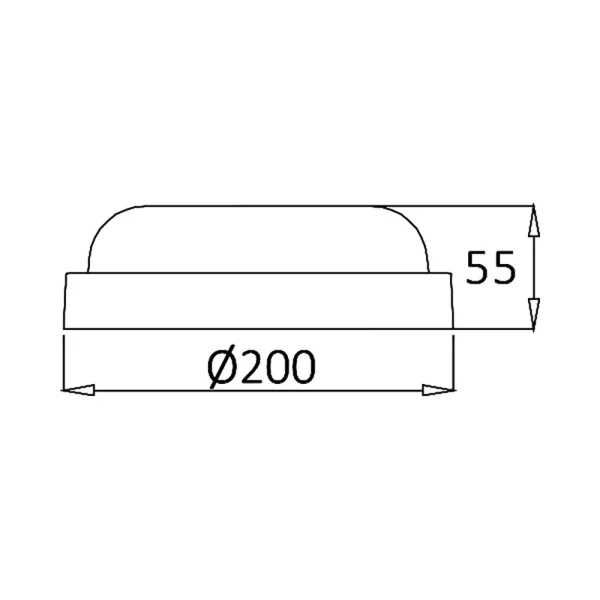 Plafonjera BULKHEAD 18W IP54 dimenzije