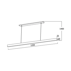 LED visilica LINA LN-2540-30W-3IN1 dimenzije