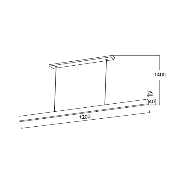 LED visilica LINA LN-2540-30W-3IN1 dimenzije