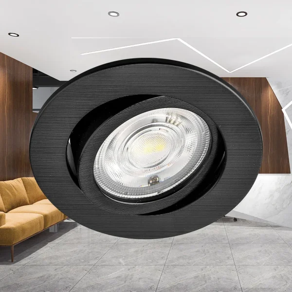Ugradno LED svjetlo 7W zakretno crna