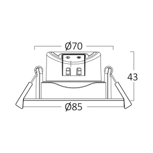 Ugradno LED svjetlo 7W zakretno, dimabilno dimenzije