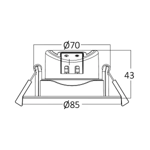 Ugradno LED svjetlo 7W zakretno dimenzije
