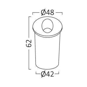Vanjska rasvjeta ugradna VECTOR 2W dimenzije