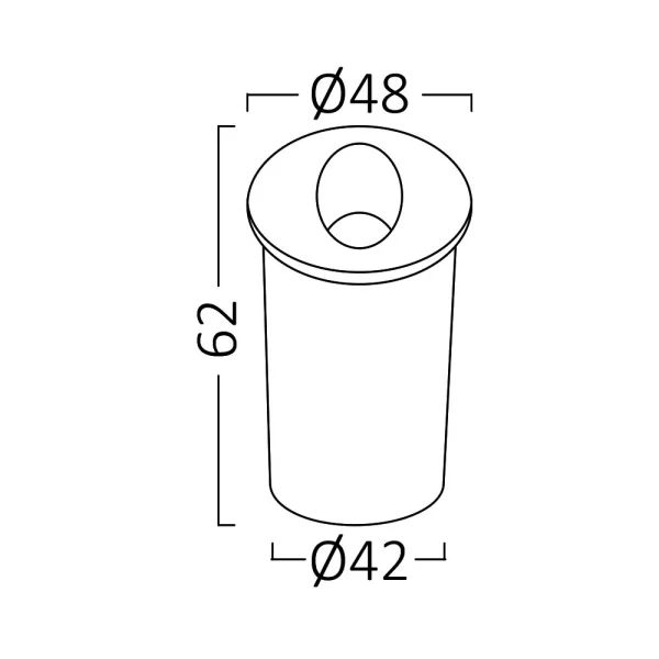 Vanjska rasvjeta ugradna VECTOR 2W dimenzije