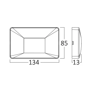 Vanjska rasvjeta VEKTA-B 3W dimenzije