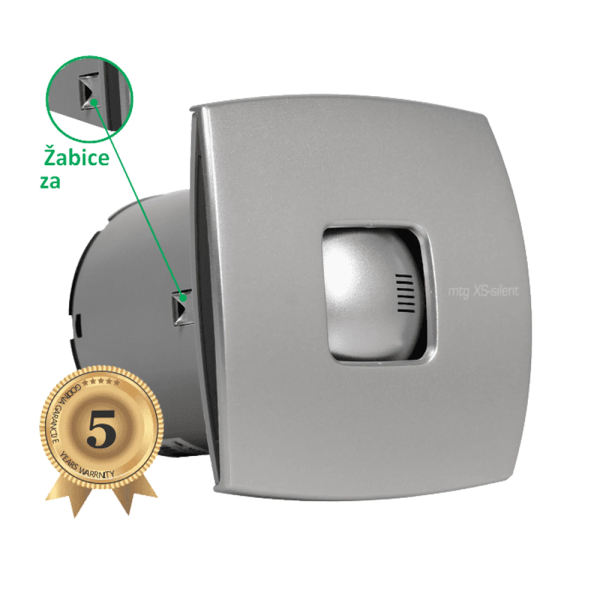 Kupaonski ventilator Φ100 KLAPNA siva