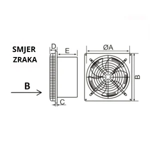 Ventilator zidni MTG