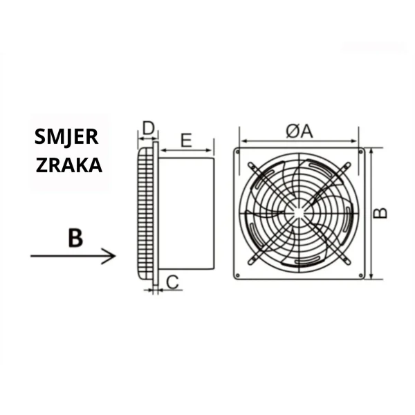 Ventilator zidni MTG