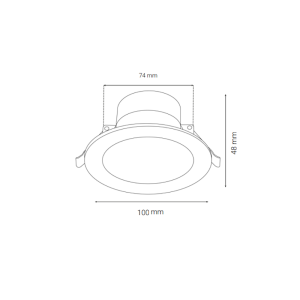 Ugradbeni downlight DL19 10W dimenzije