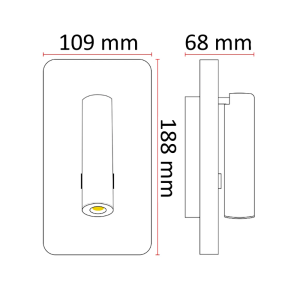 Zidna rasvjeta W141 dimenzije