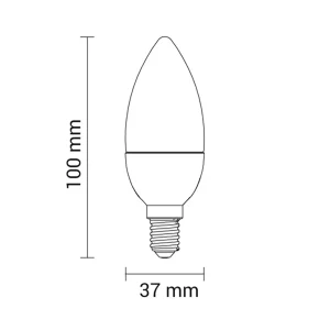 LED žarulja E14 C37 3.7W dimenzije