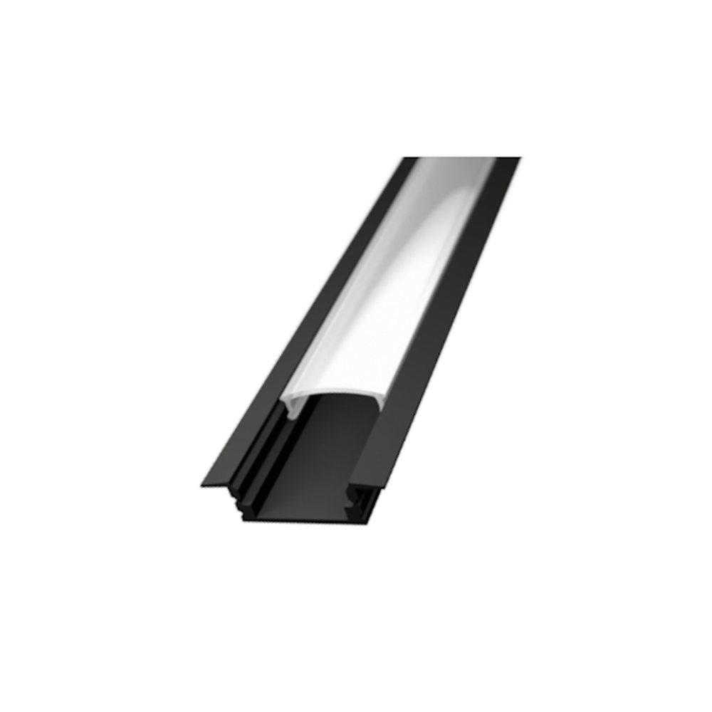 Aluminijski profil UGRADBENI 3 metra crna