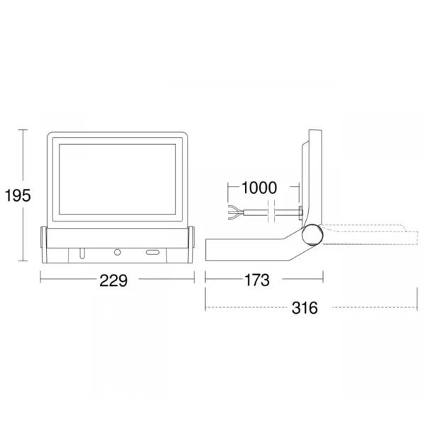 LED reflektor XLED ONE dimenzije