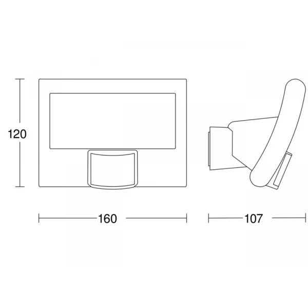 LED reflektor sa senzorom XLED curved dimenzije