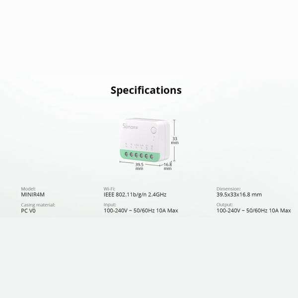 SONOFF Wi-Fi pametni prekidač MINIR4M