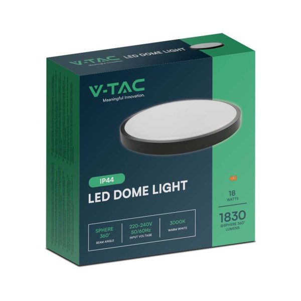18W LED plafonjera s crnim rubom okrugla 4000K IP44