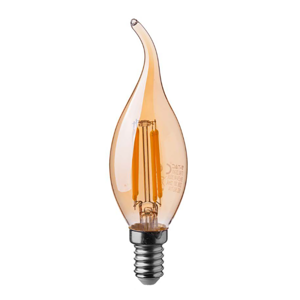 LED žarulja - 4W filament E14 svijeća 2200K jantar