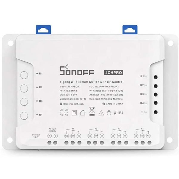 SONOFF pametni prekidač zidni Wi-Fi 4-kanalni 4CHPROR3 za garažna vrata