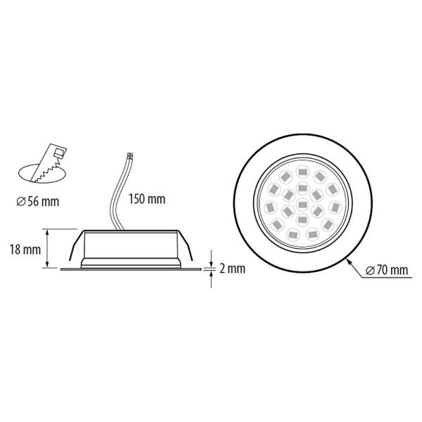 MINI LED downlight LML220442 krom