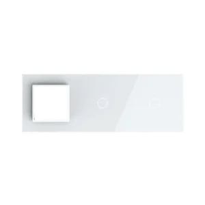 LIVOLO Stakleni panel 1 okvir + 1 tipka + 1 tipka bijela