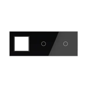 LIVOLO Stakleni panel 1 okvir + 1 tipka + 1 tipka crna