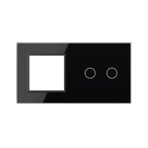 LIVOLO Stakleni panel + 2 tipke crna