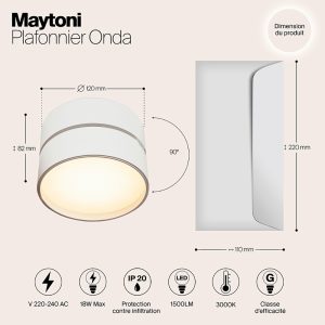 Stropna lampa Onda 18W
