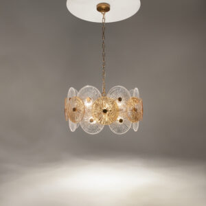 Viseća lampa Maytoni Aster, zlatna, E14 x8, Ø626mm