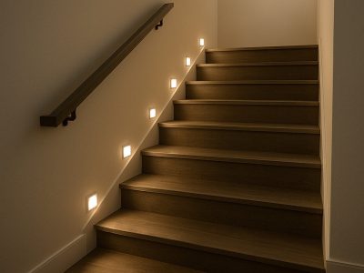 LED rasvjeta za stepenice postavljene u kući